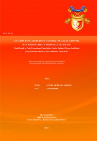 Analisis PEngaruh Asset Tangibility, Sales Growth, dan Profitability Terhadao Leverage (Studi Kasus empires pada perusahaan manufaktur sektor industri dasar dan kimia yang terdaftar di bursa efek indonesia 2014-2016)