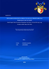 Pengaruh Efektifitas Beban Pajak Dan Profitabilitas Terhadap Cost Of Debt
(Studi Empiris Pada Perusahaan Manufaktur Sub Sektor Food And Beverage Yang Terdaftar Di BEI Tahun 2012-2015)