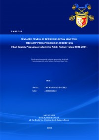 Pengaruh Penjualan Bersih dan Beban Komersil Terhadap Pajak Penghasilan Terhutang (Studi Empiris Perusahaan Industri Go Public Periode Tahun 2007-2011)