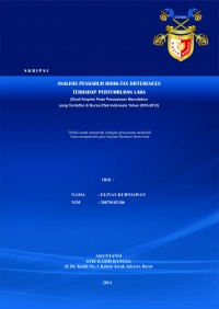 Analisis Pengaruh Book-Tax Differences Terhadap Petumbuhan Laba (Studi Empiris pada Perusahaan Manufaktur Yang Terdaftar di Bursa Efek Indonesia Tahun 2010-2012)