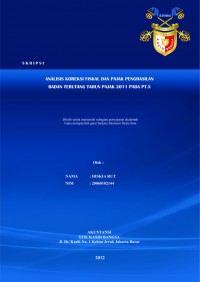 Analisis Korelasi Fiskal dan Pajak Penghasilan Badan Terutang Tahun Pajak 2011 Pada PT.X