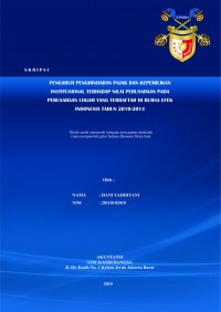 Pengaruh Penghindaran Pajak dan Kepemilikan Institusional Terhadap Nilai Perusahaan Pada Perusahaan Logam yang Terdaftar di Bursa Efek Indonesia tahun 2010-2014