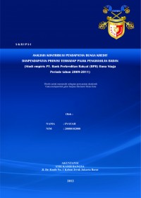 Analisis Kontribusi Pendapatan Bunga Kredit dan Pendapatan Provisi Terhadap Pajak Penghasilan Badan (Studi empiris PT. Bank Perkreditan Rakyat (BPR) Dana Niaga Periode tahun 2009-2011)