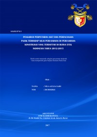 Pengaruh Perputaran Aset dan Perencanaan Pajak terhadap Nilai Perusahaan di Perusahaan Konstruksi yang Terdaftar di Bursa Efek Indonesia Tahun 2012-2015