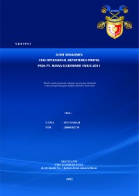 Audit Manajemen Atas Operasional Departemen Proyek Pada PT. Manna Elektroindo tahun 2011