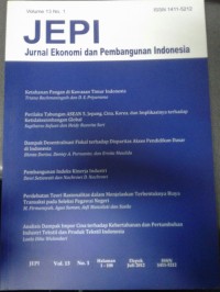 Jurnal Ekonomi dan Pembangunan Indonesia Vol. 13 No. 1